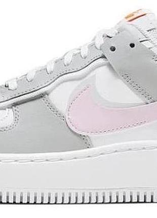 Кросівки nike air force shadow white/grey/pink1 фото