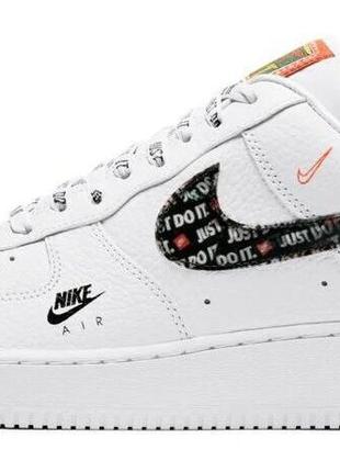 Кросівки nike air force 1 ’07 premium just do it “white/black”