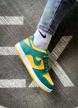 Nike dunk low "yellow/green"1 фото