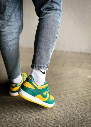 Nike dunk low "yellow/green"4 фото