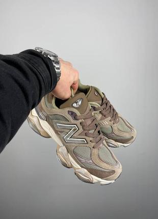 Замшевые кроссовки new balance 9060 mushroom3 фото