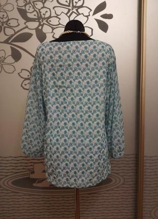 Брендовая вискозная шифоновая блузка большого размера8 фото