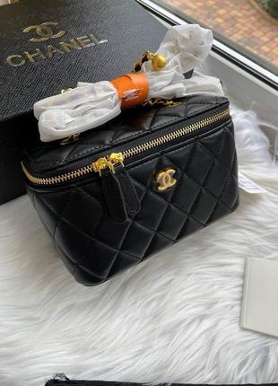 Черная и бежевая! сумочка chanel premium сумка чемоданчик8 фото