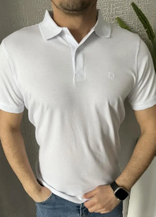 Футболка поло мужская белая