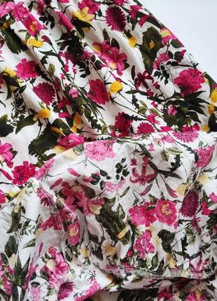 Коттоновое платье миди с цветочным принтом2 фото