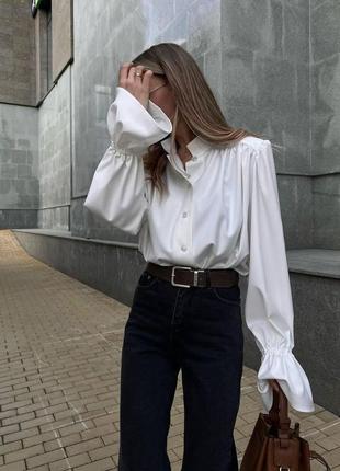 Женская классическая рубашка, в стиле оверсайз, белая