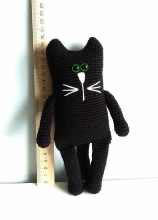 Мягкая игрушка кот. игрушка связана крючком из акриловой пряжи.