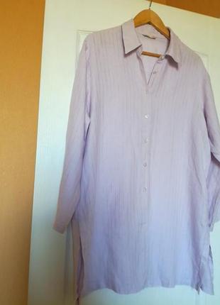 Сорочка подовжена,туніка 100%льон від m&s