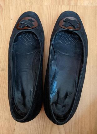 Кожаные туфли лодочки черные 37р6 фото