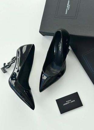 Лакові шкіряні туфлі в стилі ysl yves saint laurent