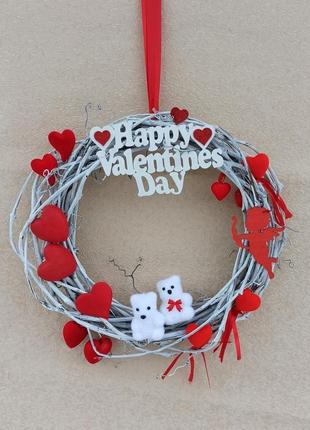 Декор до дня святого валентина, вінок на двері