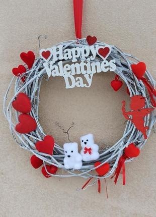 Декор до дня святого валентина, вінок на двері