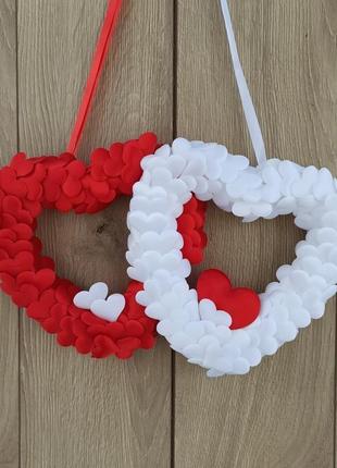 Красно-белые сердца - декор ко дню святого валентина4 фото