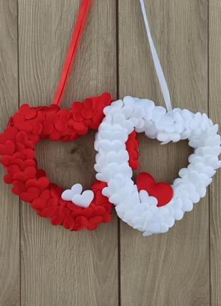 Красно-белые сердца - декор ко дню святого валентина2 фото