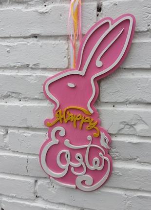 Пасхальний заєць, кролик різних кольорів як декор на двері чи стіну7 фото