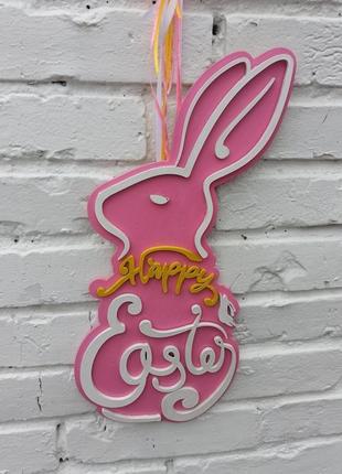 Пасхальний заєць, кролик різних кольорів як декор на двері чи стіну6 фото