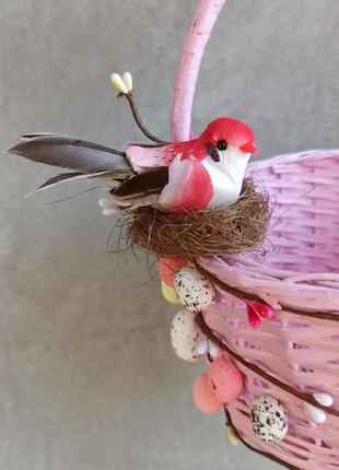 Розовый детский пасхальный корзина для девочек4 фото