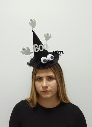 Черный шляпка с привидениями на обруче к хеллоуину (хэллоуину)5 фото