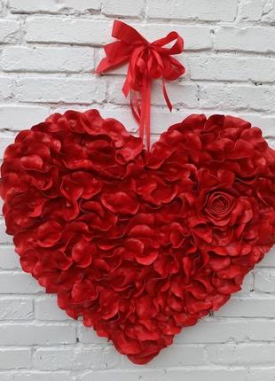 Декор до дня святого валентина. червоне декоративне серце 80 см3 фото