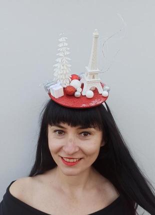 Новорічний капелюшок на обручі, новорічний обруч для дорослих2 фото