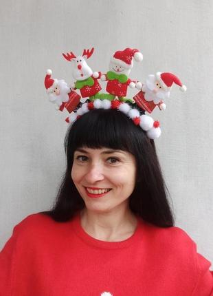 Новорічний обруч. обруч санти.