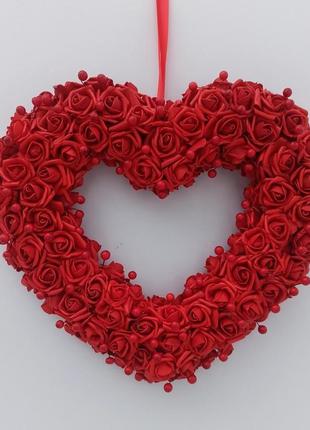 Серце з  червоних троянд. декор чи подарунок до дня святого валентина4 фото