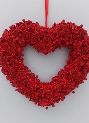 Серце з  червоних троянд. декор чи подарунок до дня святого валентина5 фото
