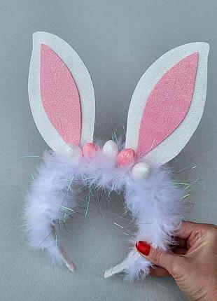 Пасхальний обруч для дівчаток з зайчиками  вухами