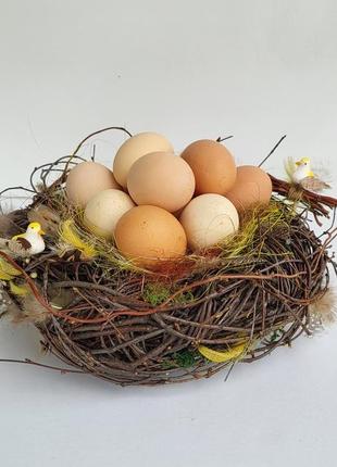 Пасхальна тарілка у формі гнізда для памхальних яєць.