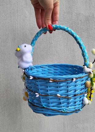 Дитячий пасхальний кошик з зайчиком для хлопчиків