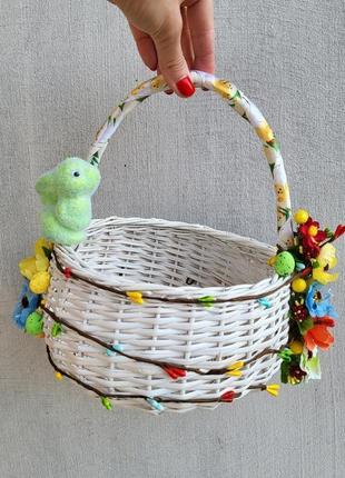 Детская пасхи корзина с зайчиком для девочек и мальчиков