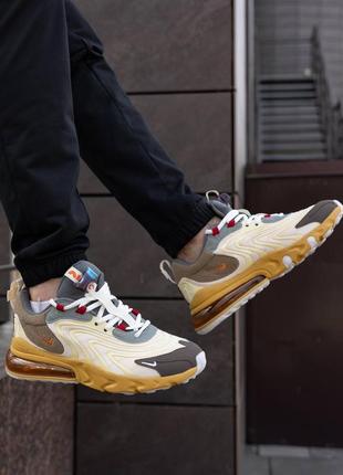 Стильные кроссовки высокого качества nike air max 270 react eng х travis scott9 фото