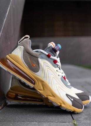 Стильные кроссовки высокого качества nike air max 270 react eng х travis scott7 фото