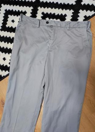 Брюки мужские серые базовые прямые широкие mearks &amp; spencer man tailored fit, размер xl