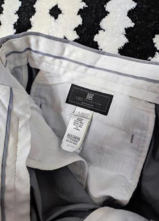 Брюки мужские серые базовые прямые широкие mearks &amp; spencer man tailored fit, размер xl