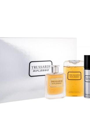 Подарочный набор trussardi riflesso туалетная вода 100 ml, гель для душа 200 ml, дезодорант 100 ml