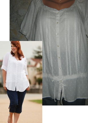 Фирменная натуральная блуза рубашка туника в идеале большой размер