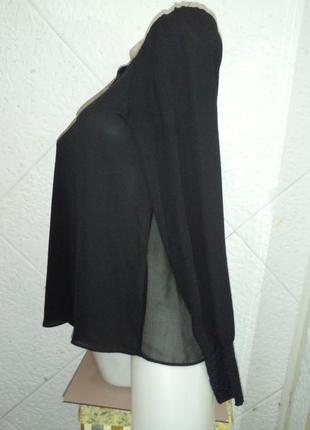 Черная блуза кружево подкладка прозрачная спинка4 фото