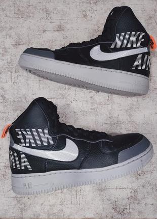 Кроссовки nike air force 1 high under construction оригинал нацк высокие черные аэр форсы