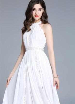 Белое платье праздничное на роспись платья платье платье свадебное выключаемое вечернее1 фото