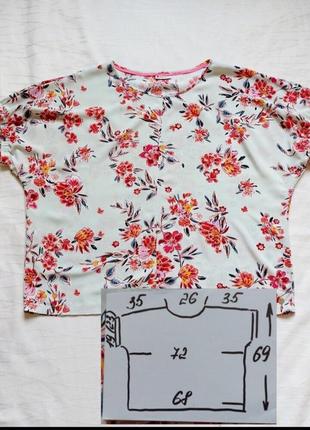 Батал,новая натуральная блуза,цветочный принт3 фото