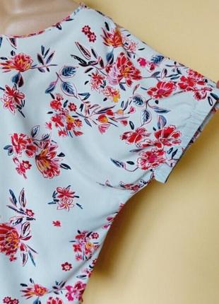 Батал,новая натуральная блуза,цветочный принт7 фото