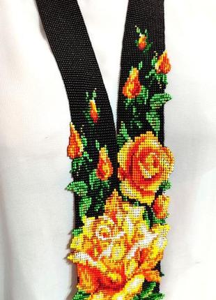 Женское украшение  гердан розы с чешского бисера