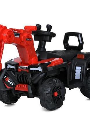 Детский трактор-экскаватор sport с ковшом (красный цвет) с пультом дистанционного управления 2,4g