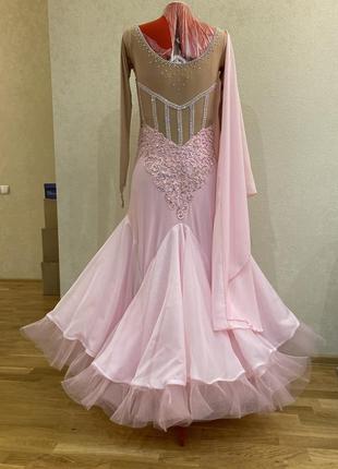 Розовое платье стандарт, платье для бальных танцев2 фото