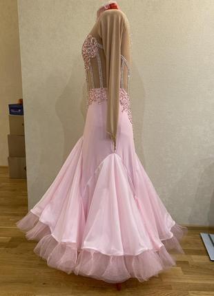 Розовое платье стандарт, платье для бальных танцев3 фото