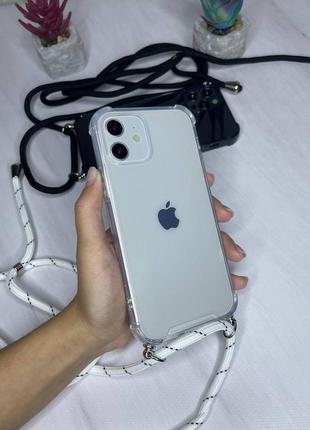 Чохол на айфон iphone  на мотузці білий  tpu with lace 🍏