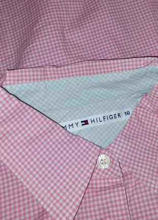Стильная розовая рубашка в клетку tommy hilfiger, 💯 оригинал, молниеносная отправка5 фото