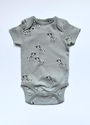Боди серый с принтом