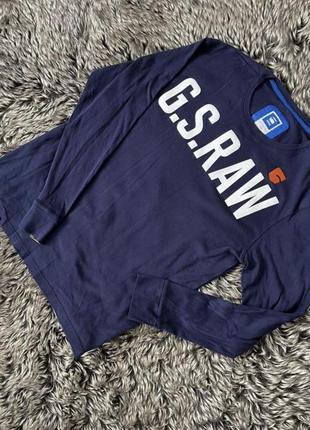 Лонгслів чоловічий синій g-star raw кофта футболка з довгим рукавом